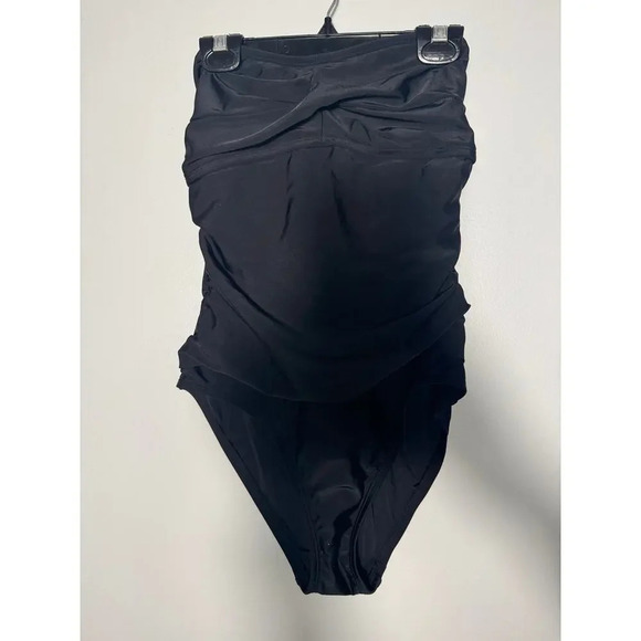 Kano Sol black Twist-Front Bandeau Classic 1 piece swimsuit with tummy control S - Picture 7 of 10